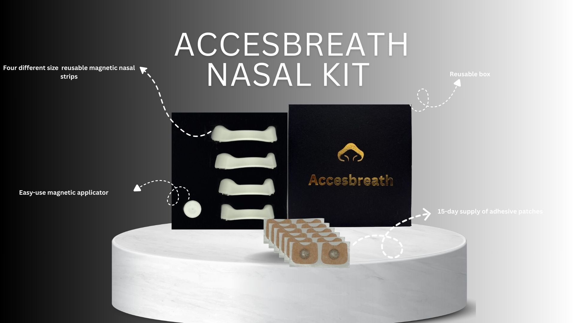 Accesbreath Magnetische Nasenpflaster – Stilvolles Atemaccessoire in verschiedenen Farben