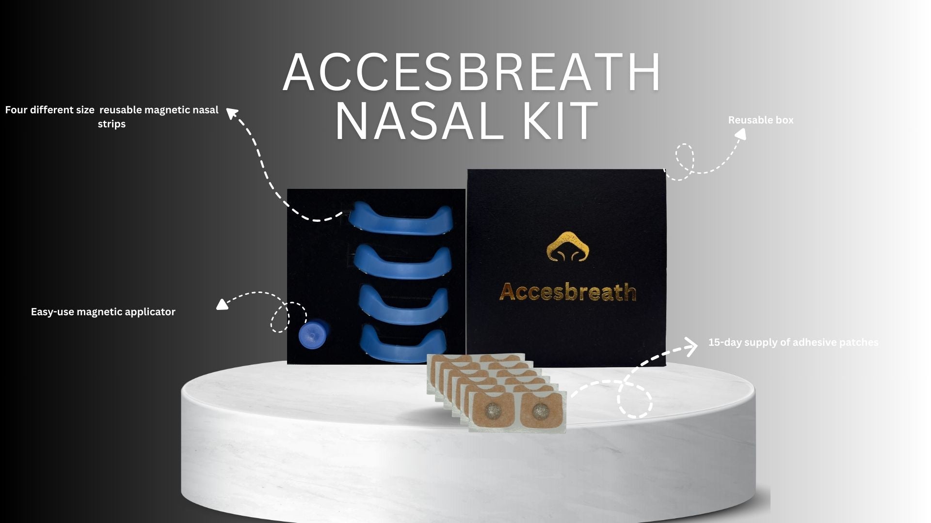 Accesbreath Magnetische Nasenpflaster – Stilvolles Atemaccessoire in verschiedenen Farben