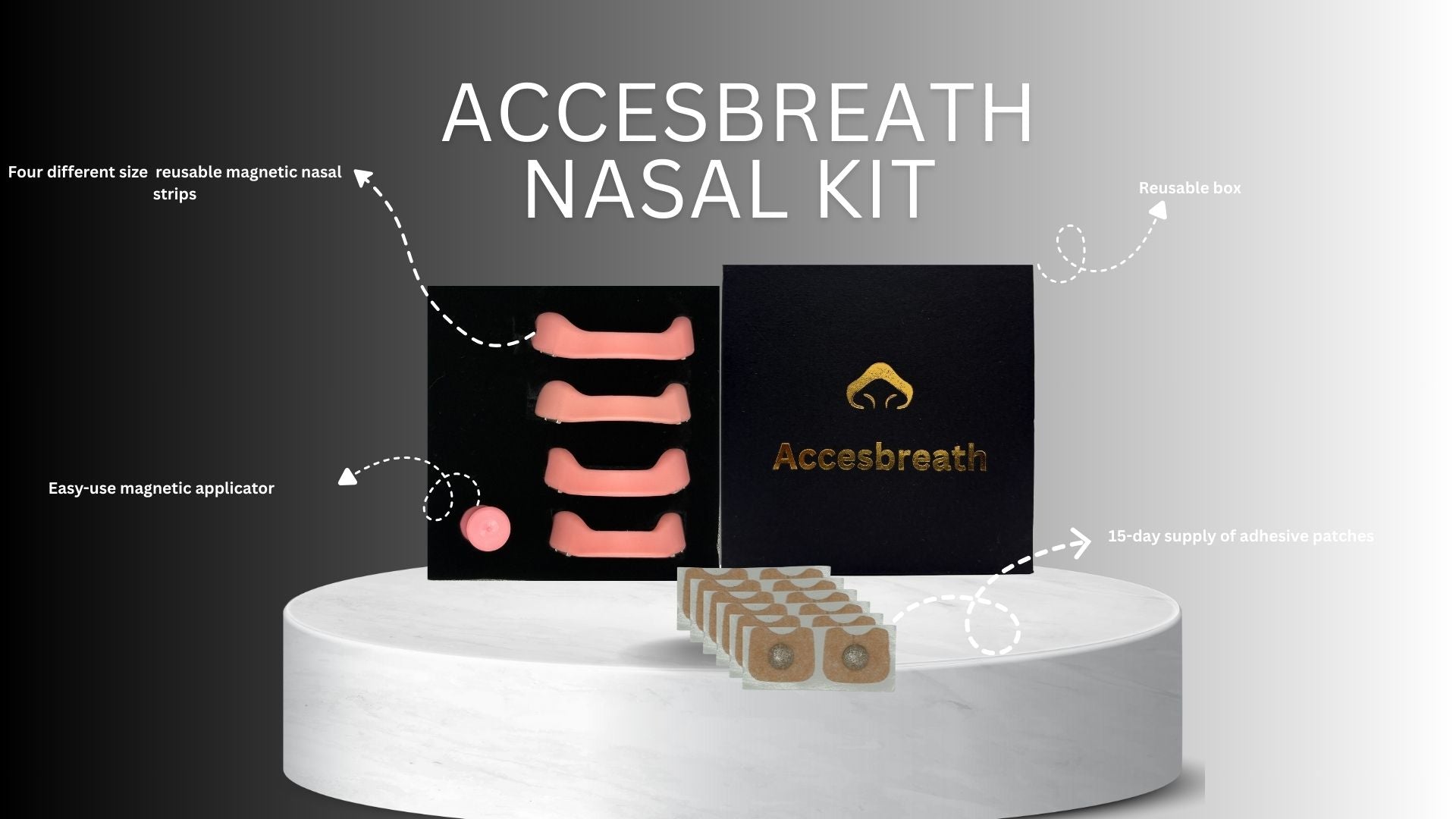 Accesbreath Magnetische Nasenpflaster – Stilvolles Atemaccessoire in verschiedenen Farben