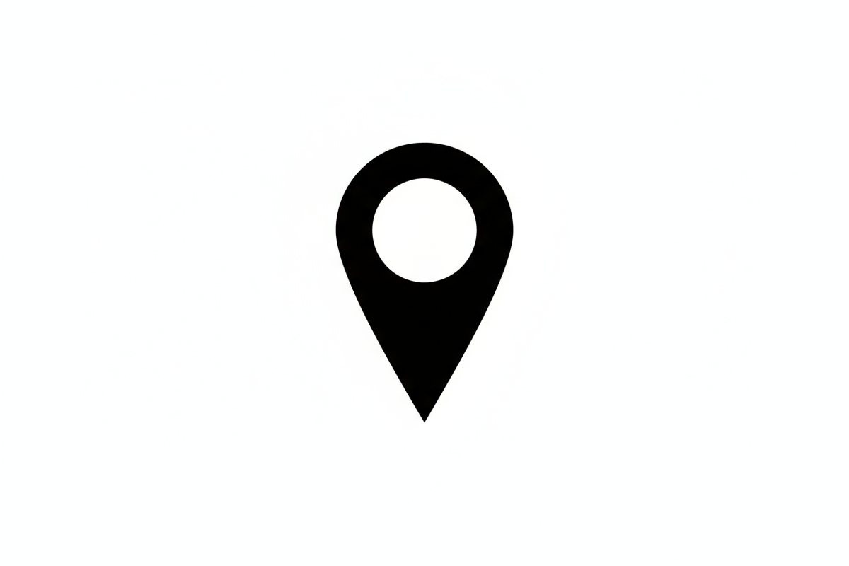 create a location Icon with black and white in a white background